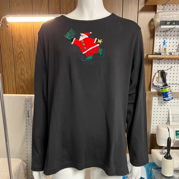 EUC Marisa Christina long sleeve Christmas Tshirt sz Large - Picture 2 of 3